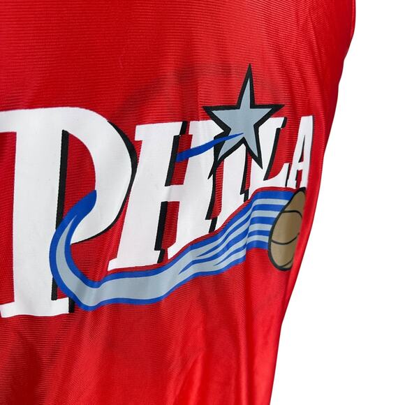 Philadelphia 76ers Reversible Jersey Red White Men’s Medium V-Neck Pullover - Picture 2 of 8